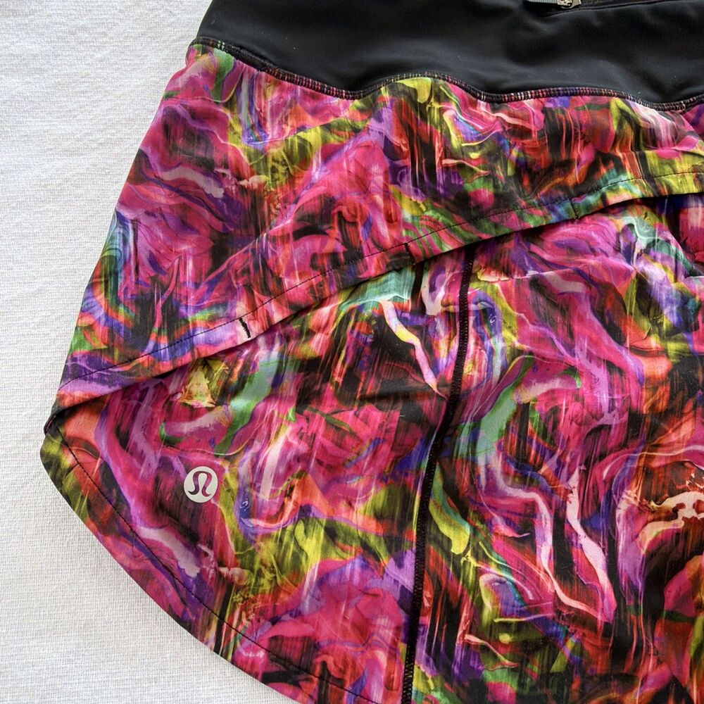 Lululemon Speed Up Short Multicolor Abstract Floral Running Shorts Womens 10 - Picture 7 of 15